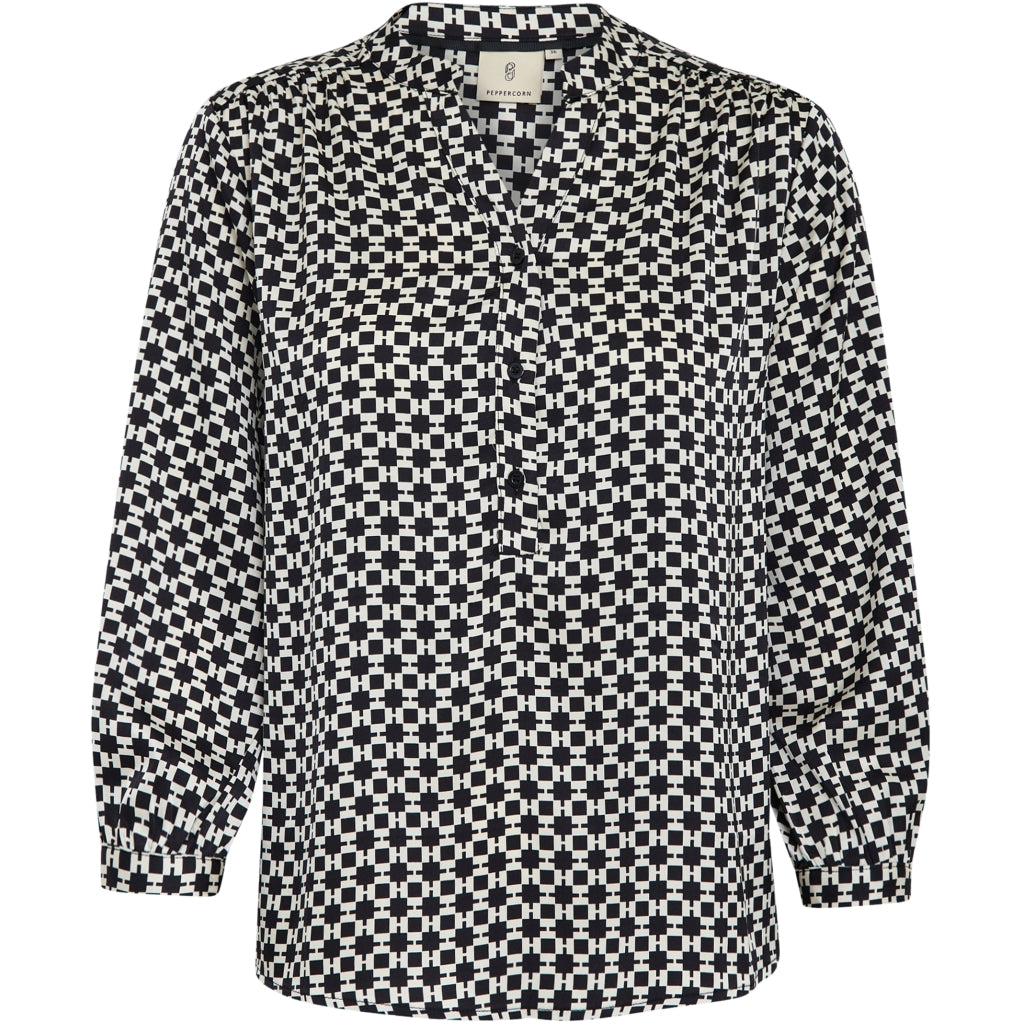Peppercorn| odine 3/4 sleeve blouse - black print