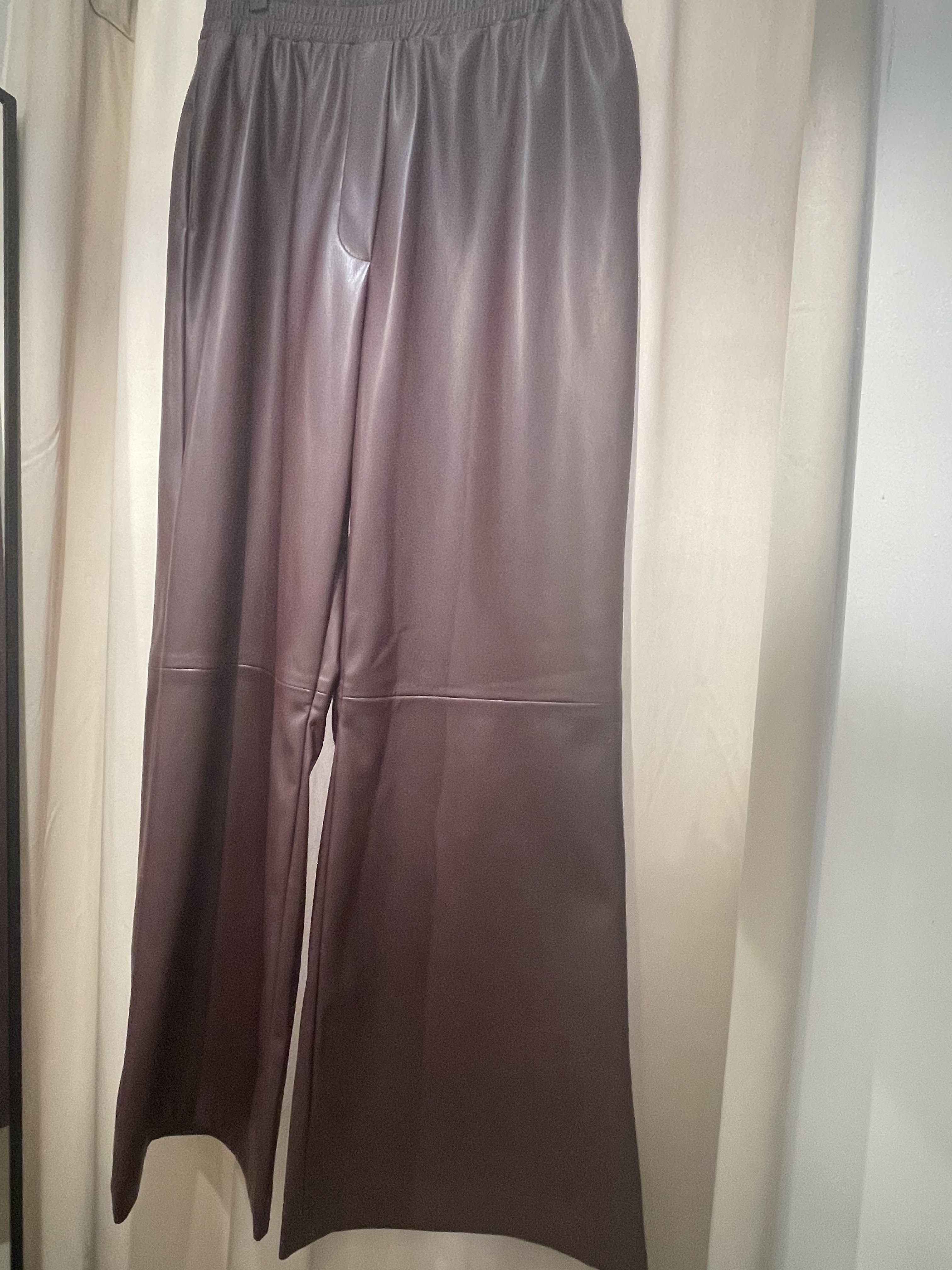 Milla by Greek Archaic Kori | pants faux leather elasticated waist - bordeaux - W25K-110571