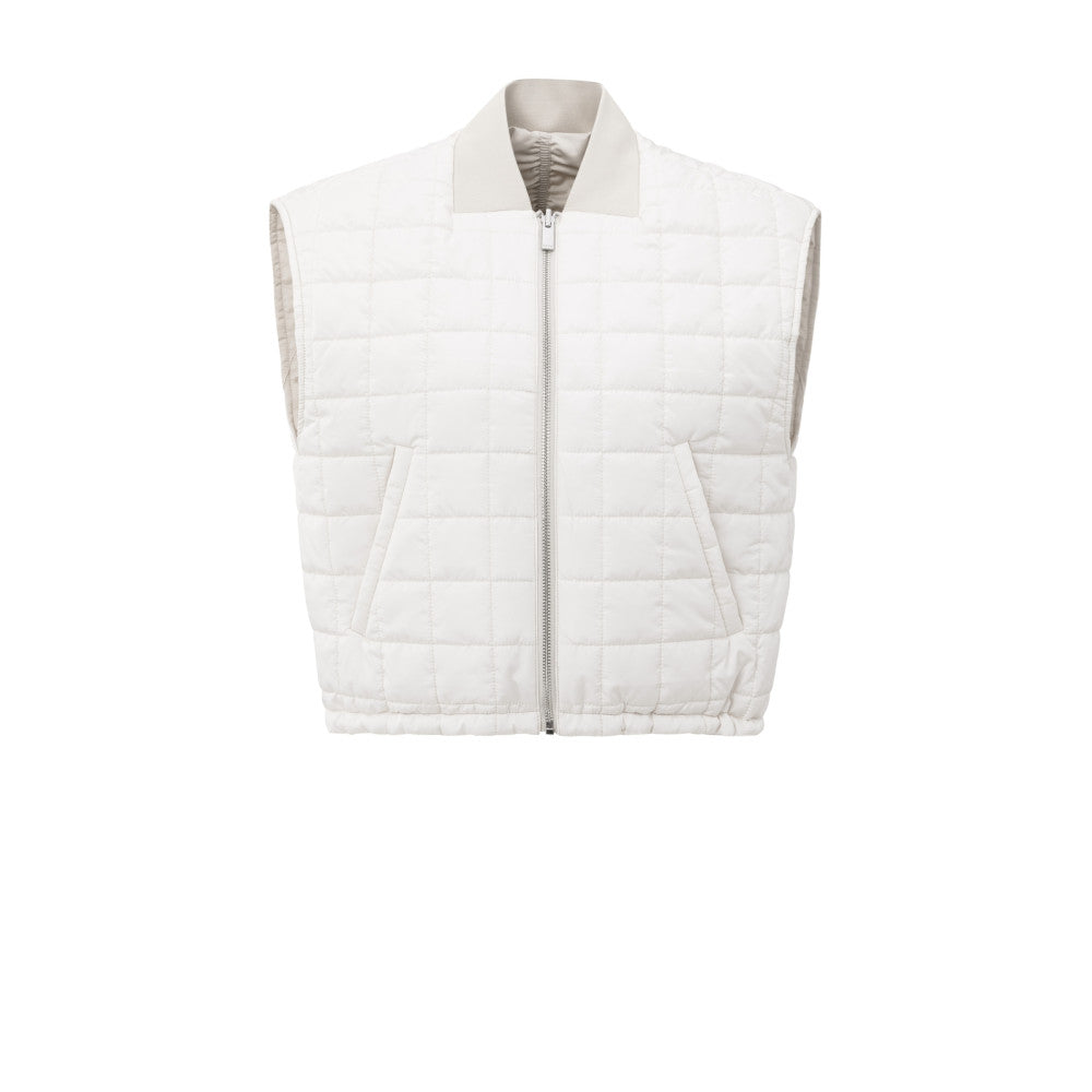 YAYA | Omkeerbare gewatteerde bodywarmer met ritssluiting - beige - 02-021005-508