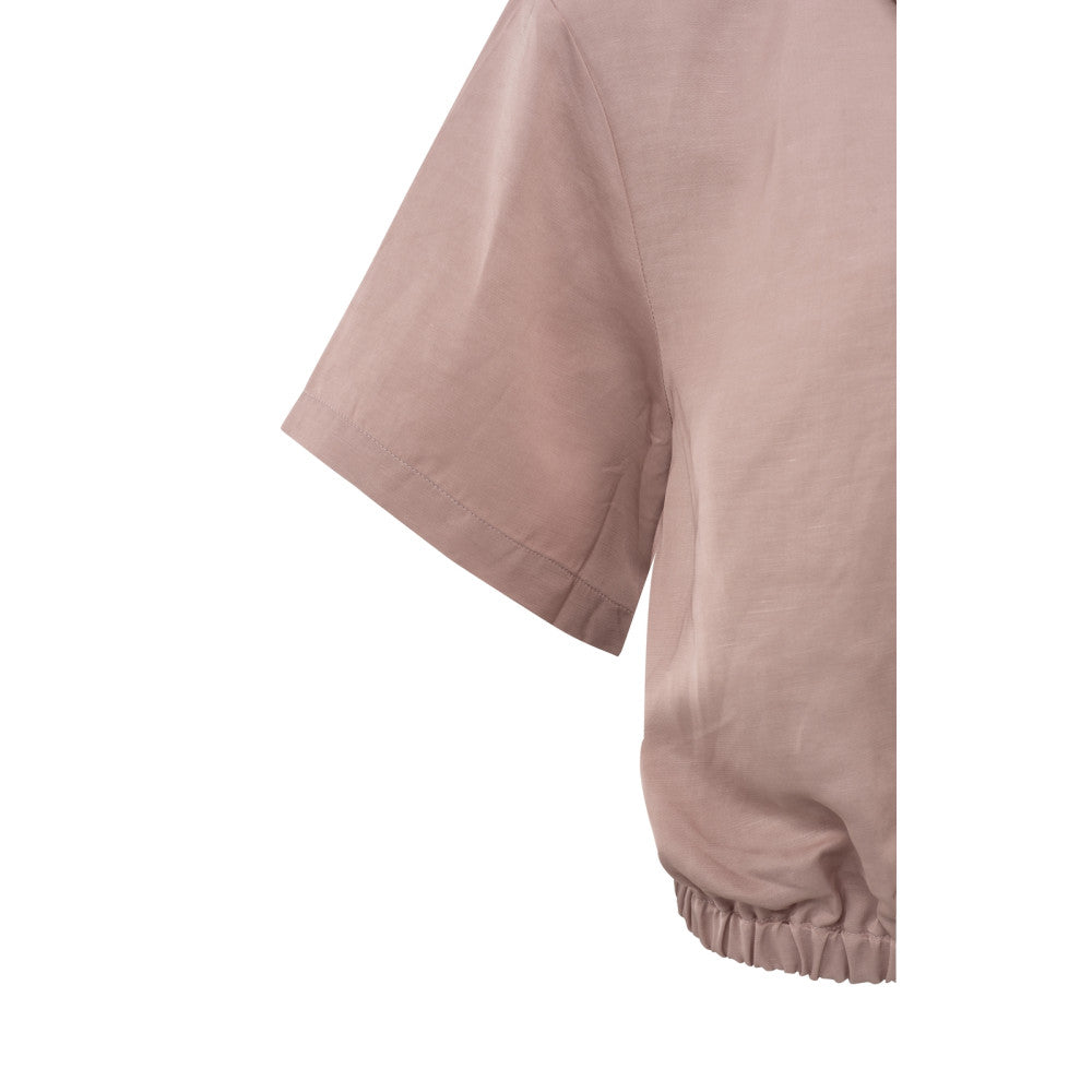 YAYA | Satijnen jack met korte mouwen en ritssluiting - soft mauve pink - 02-001050-505