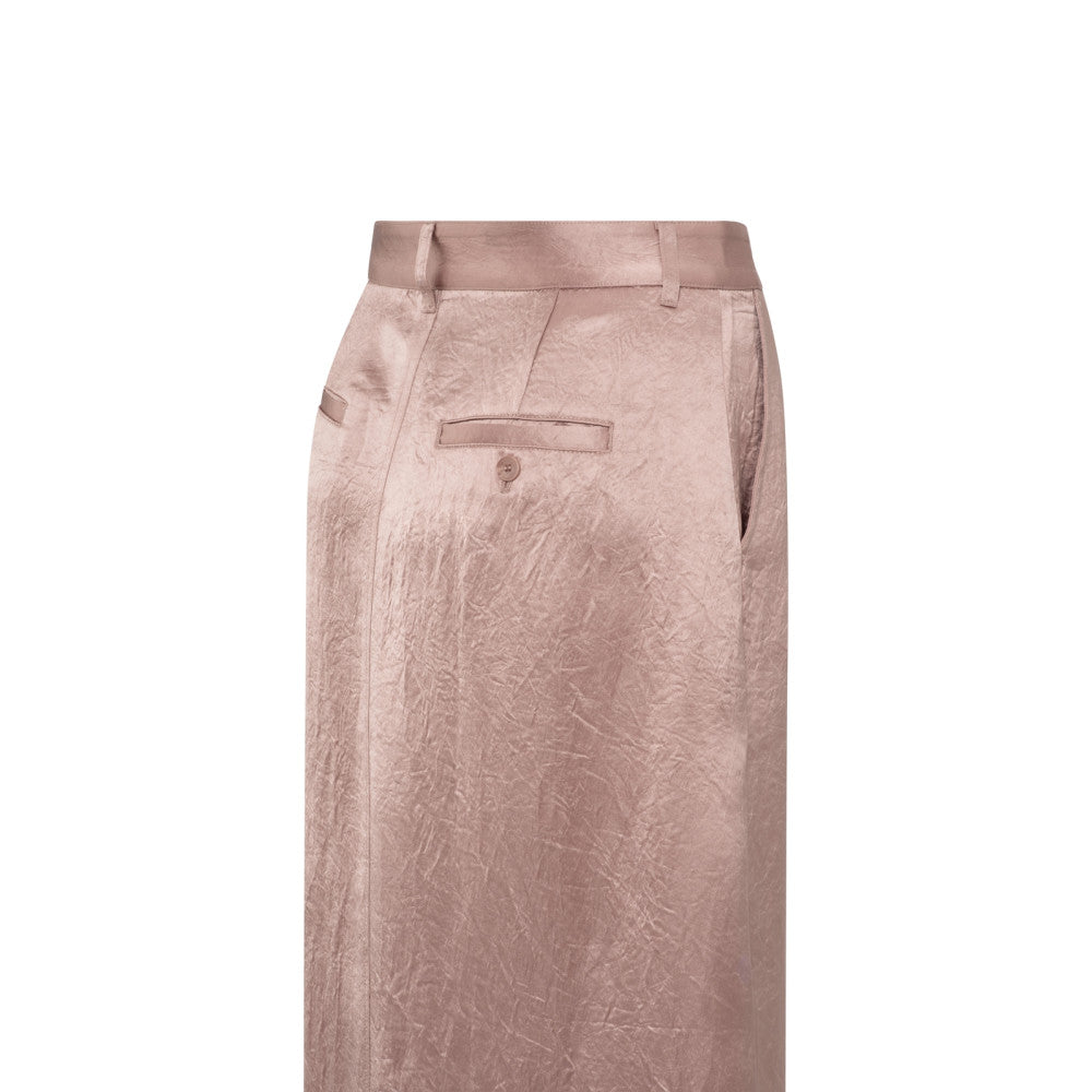 YAYA | Satijnen midi-rok met split en normale pasvorm - soft mauve pink - 8719784771