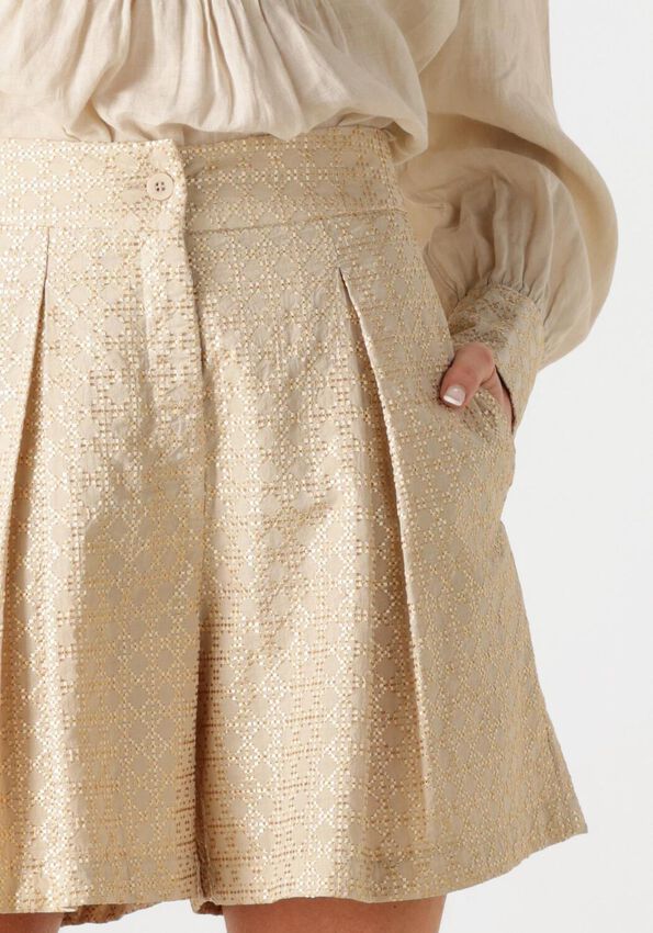 Greek Archaic Kori | shorts long cross pleates - beige gold - S25K-310403
