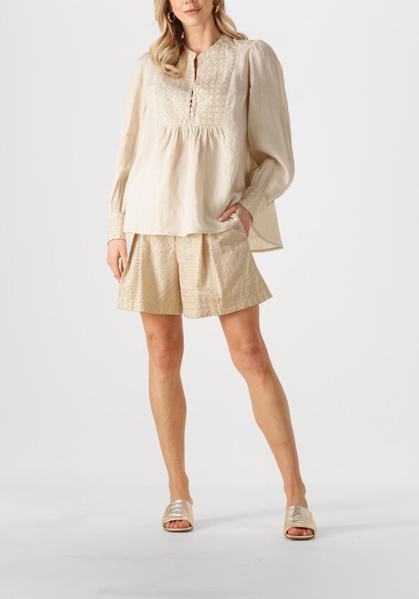 Greek Archaic Kori | shorts long cross pleates - beige gold - S25K-310403