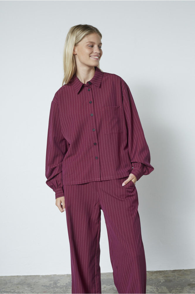 Sisters Point | Verina Shirt Bordeaux Cream