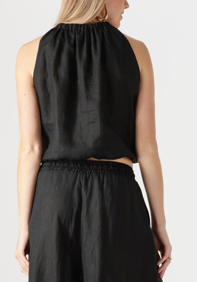 Greek Archaic Kori | top sleeveless elastic gatherings - black - s25k-140721