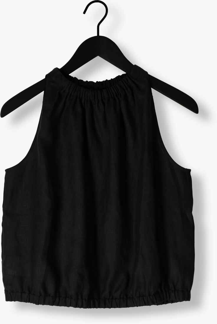Greek Archaic Kori | top sleeveless elastic gatherings - black - s25k-140721