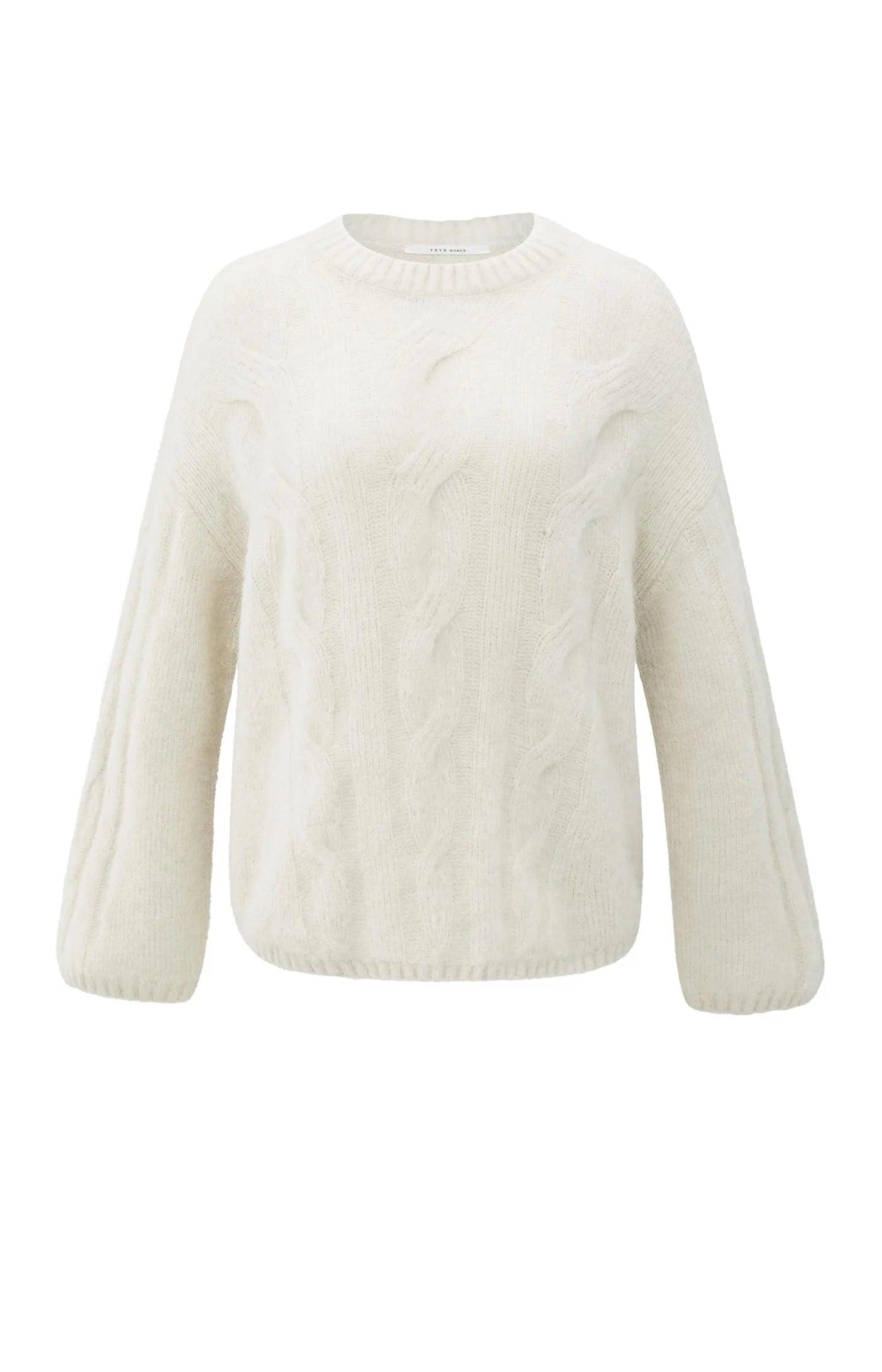 YAYA | Cable Sweater Knitted Taupe Grey Melange