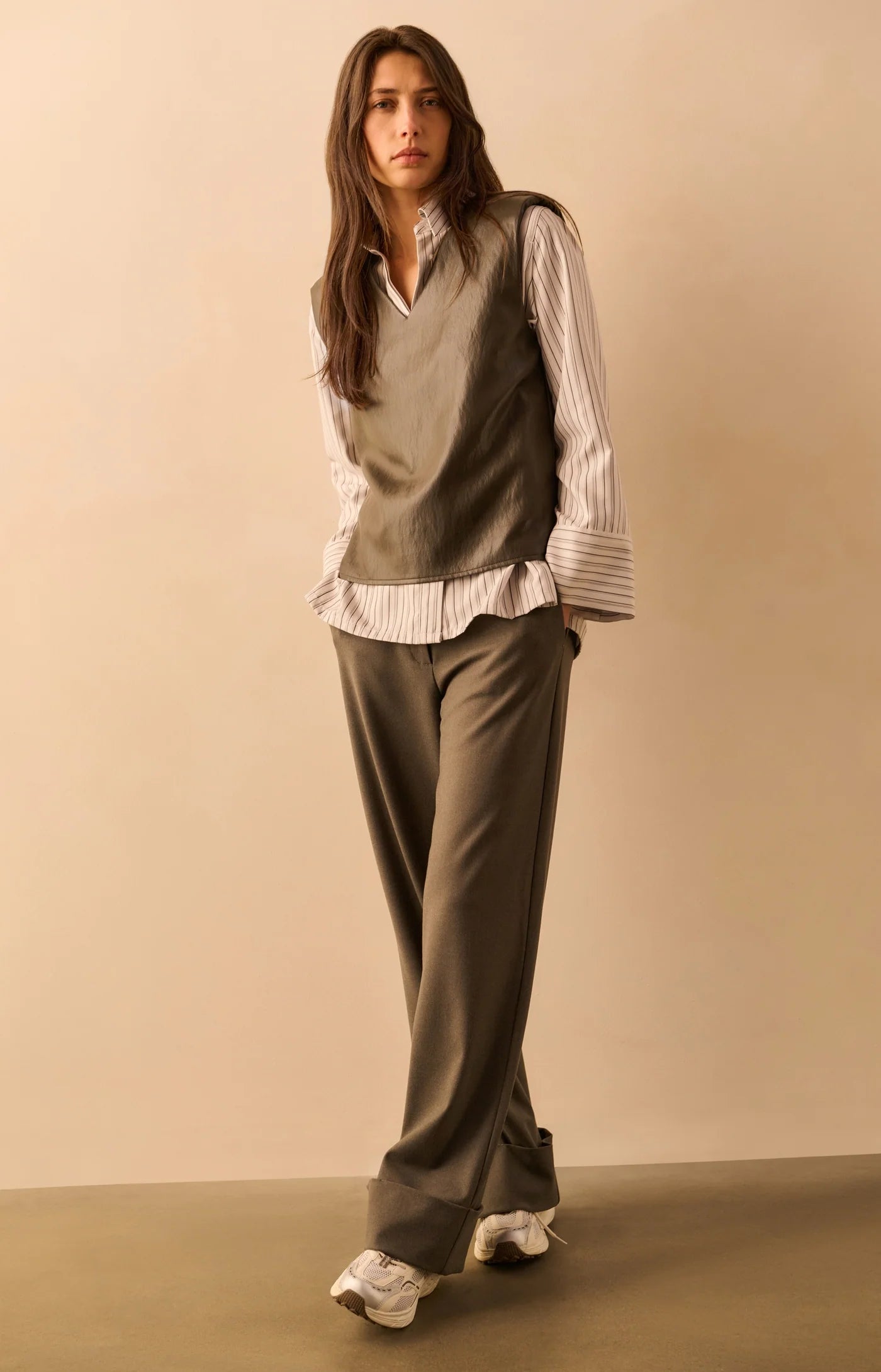 YAYA | Soft Structured Pants Cloud Grey Melange