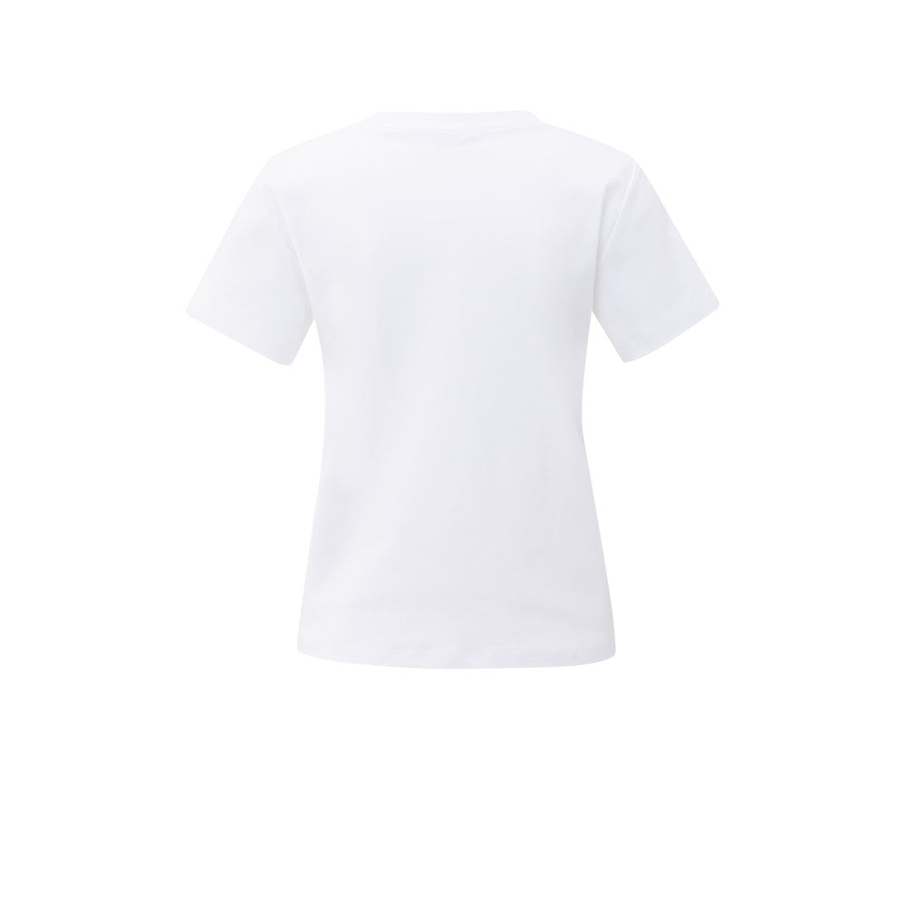 YAYA | T-shirt met subtiele stikdetails - pure white 01-719075-508