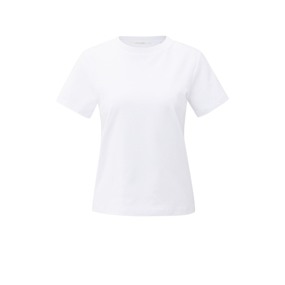 YAYA | T-shirt met subtiele stikdetails - pure white 01-719075-508