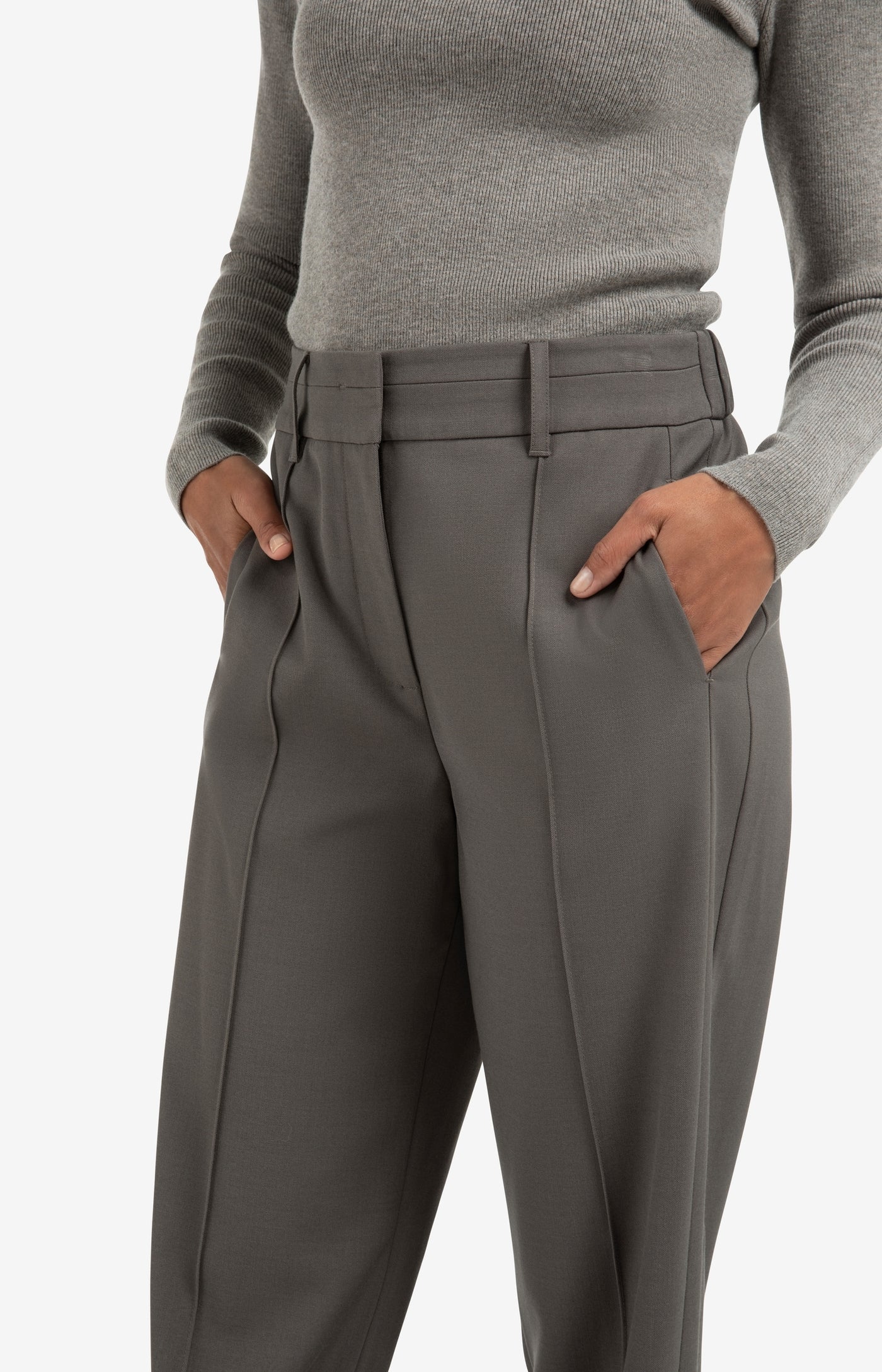 YAYA | Wide Leg Trousers Dark Night Grey