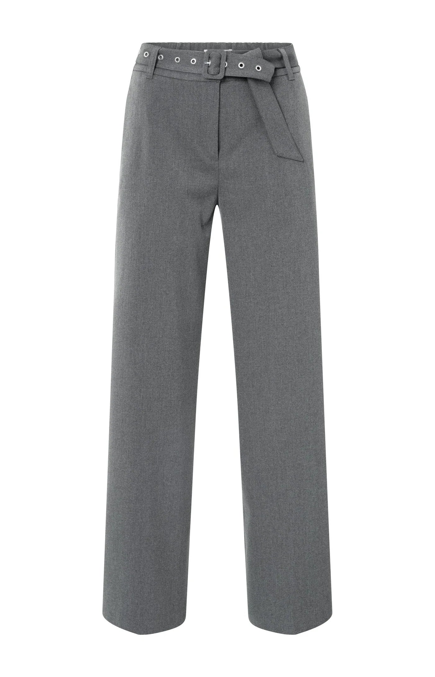 YAYA | Wide Leg Broek - Anthracite Melange