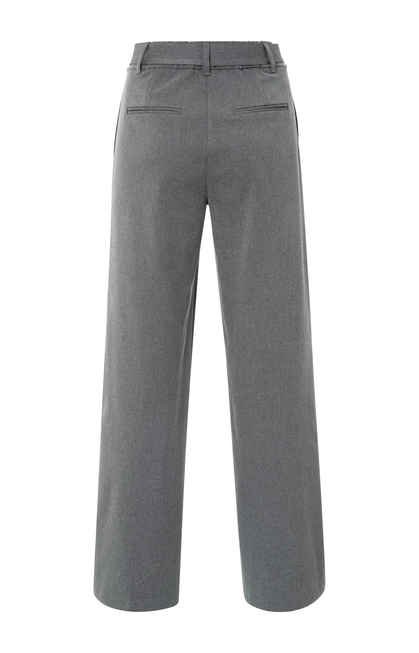 YAYA | Wide Leg Broek - Anthracite Melange