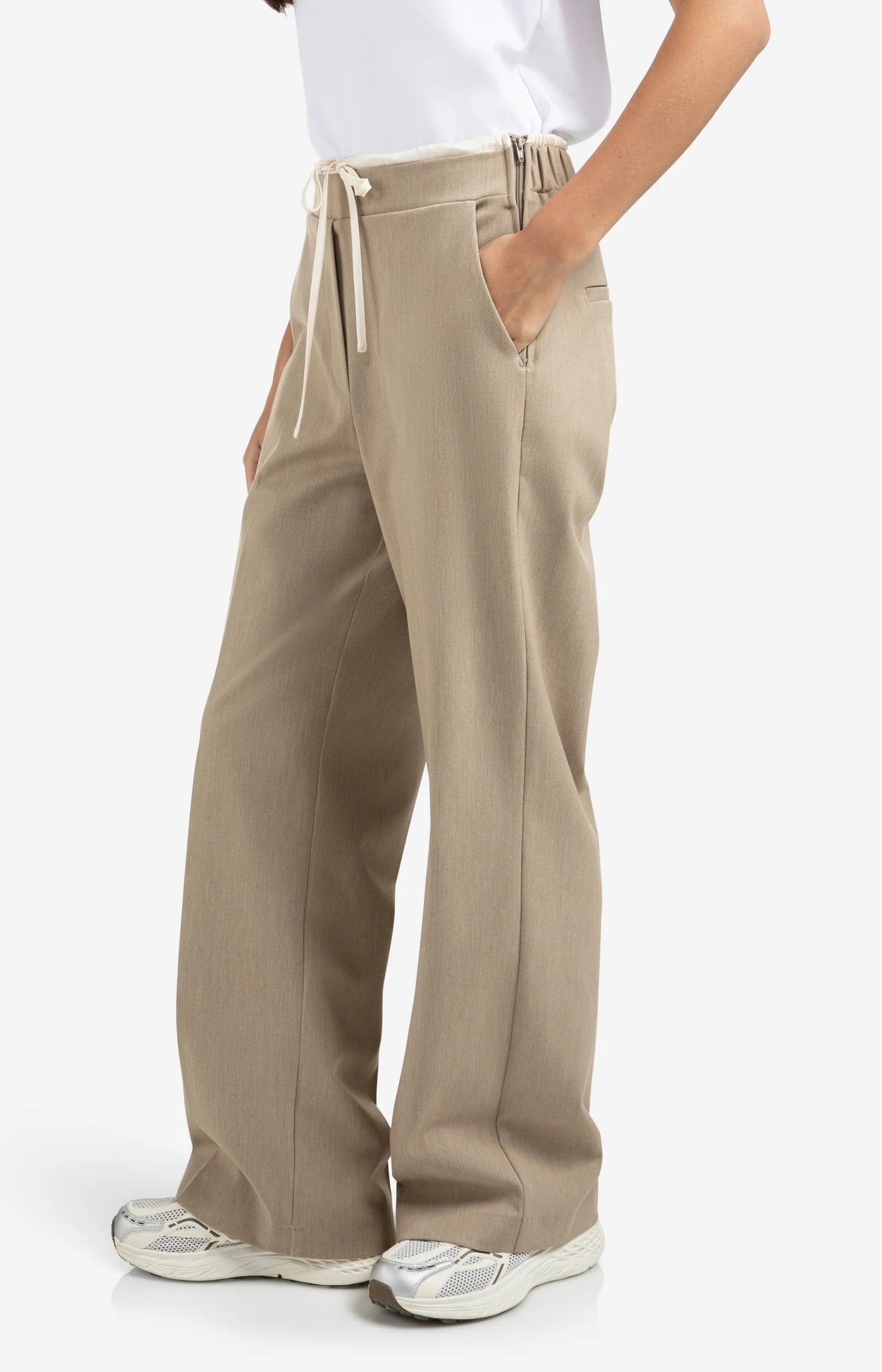 YAYA | Wide Leg Broek Sand Beige Melanie