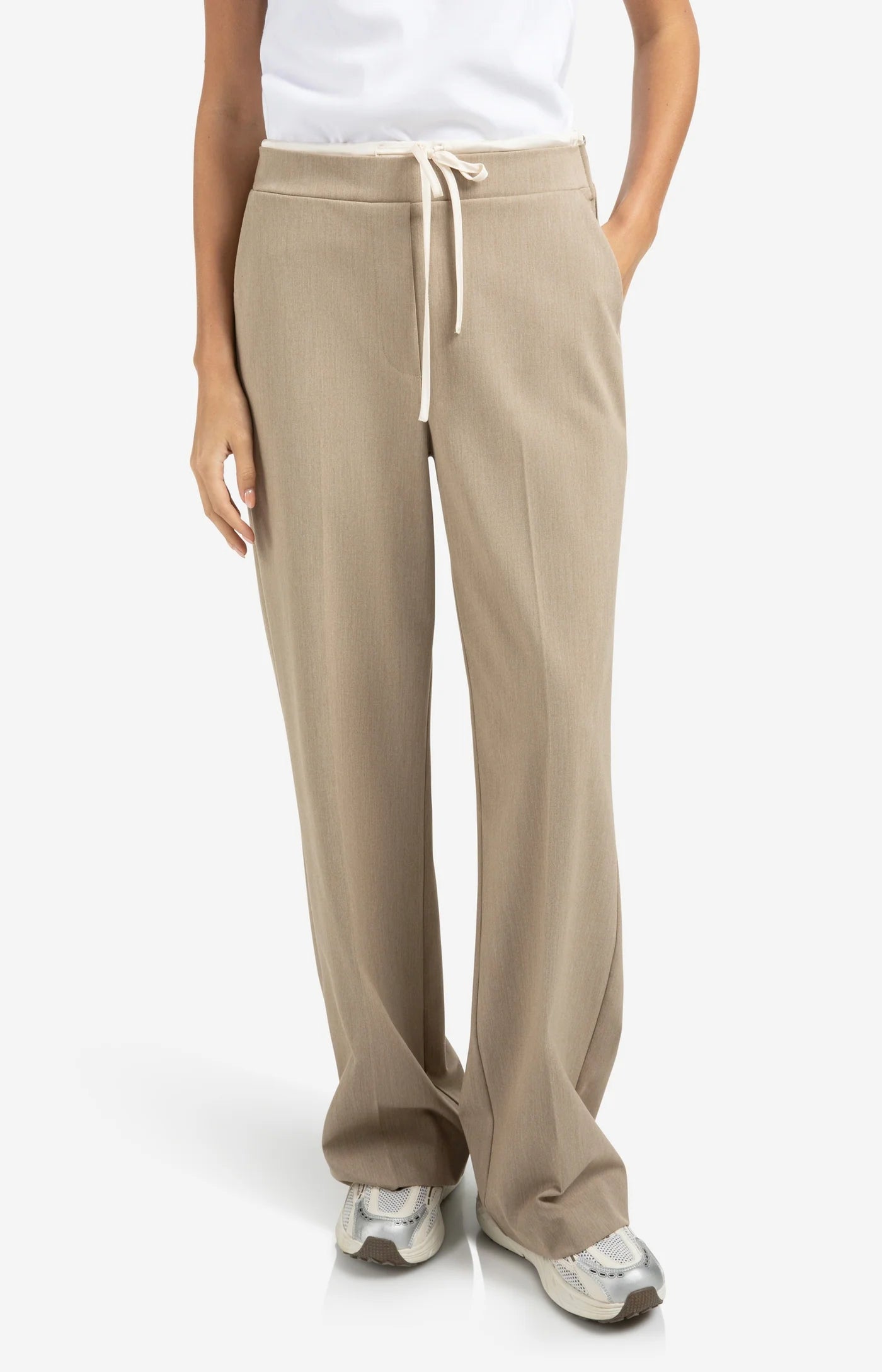 YAYA | Wide Leg Broek Sand Beige Melanie