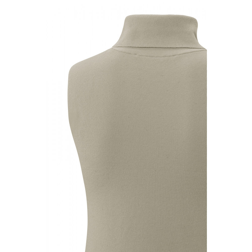 YAYA | sleeveless sweater with turtleneck and ribbed details