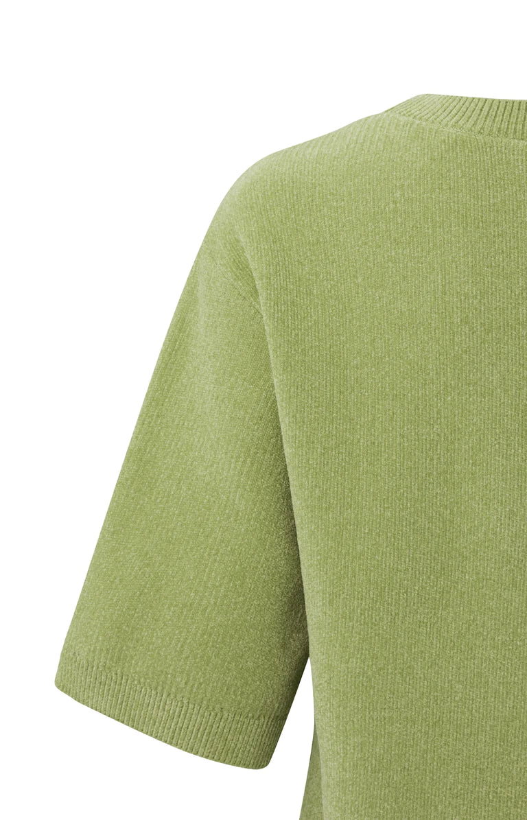 Yaya | Chenille sweater with round neck and half long sleeves - 01-000177-302