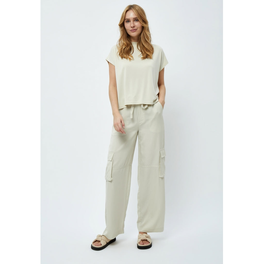 Minus |  Frikka cap sleeve T-Shirt - Light birch