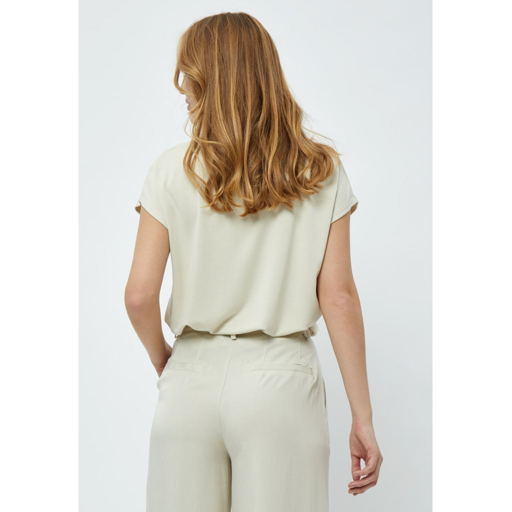 Minus |  Frikka cap sleeve T-Shirt - Light birch