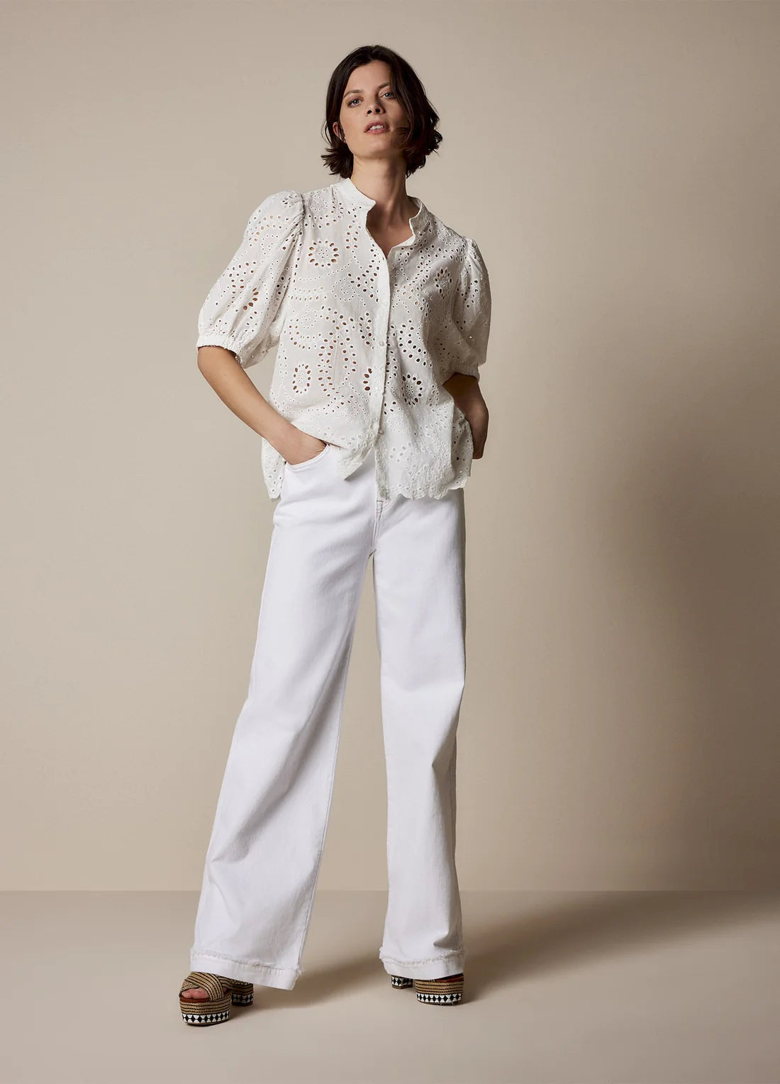 Summum | Blouse broderie anglaise - wit - 2S2867-11758