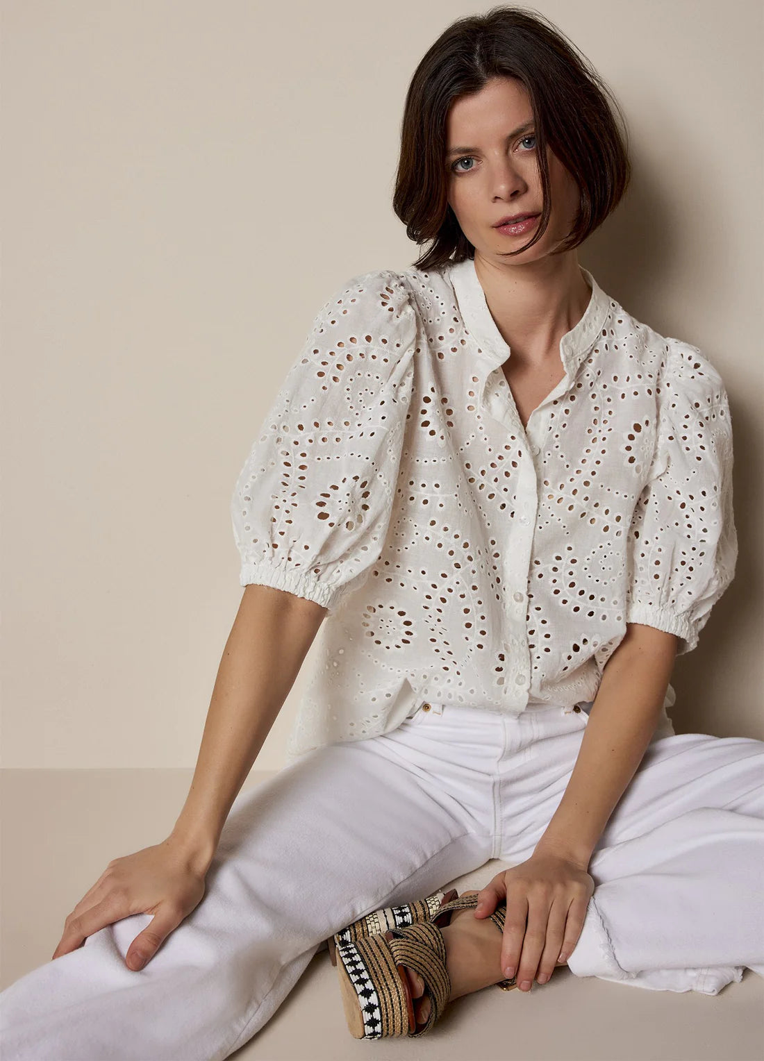 Summum | Blouse broderie anglaise - wit - 2S2867-11758