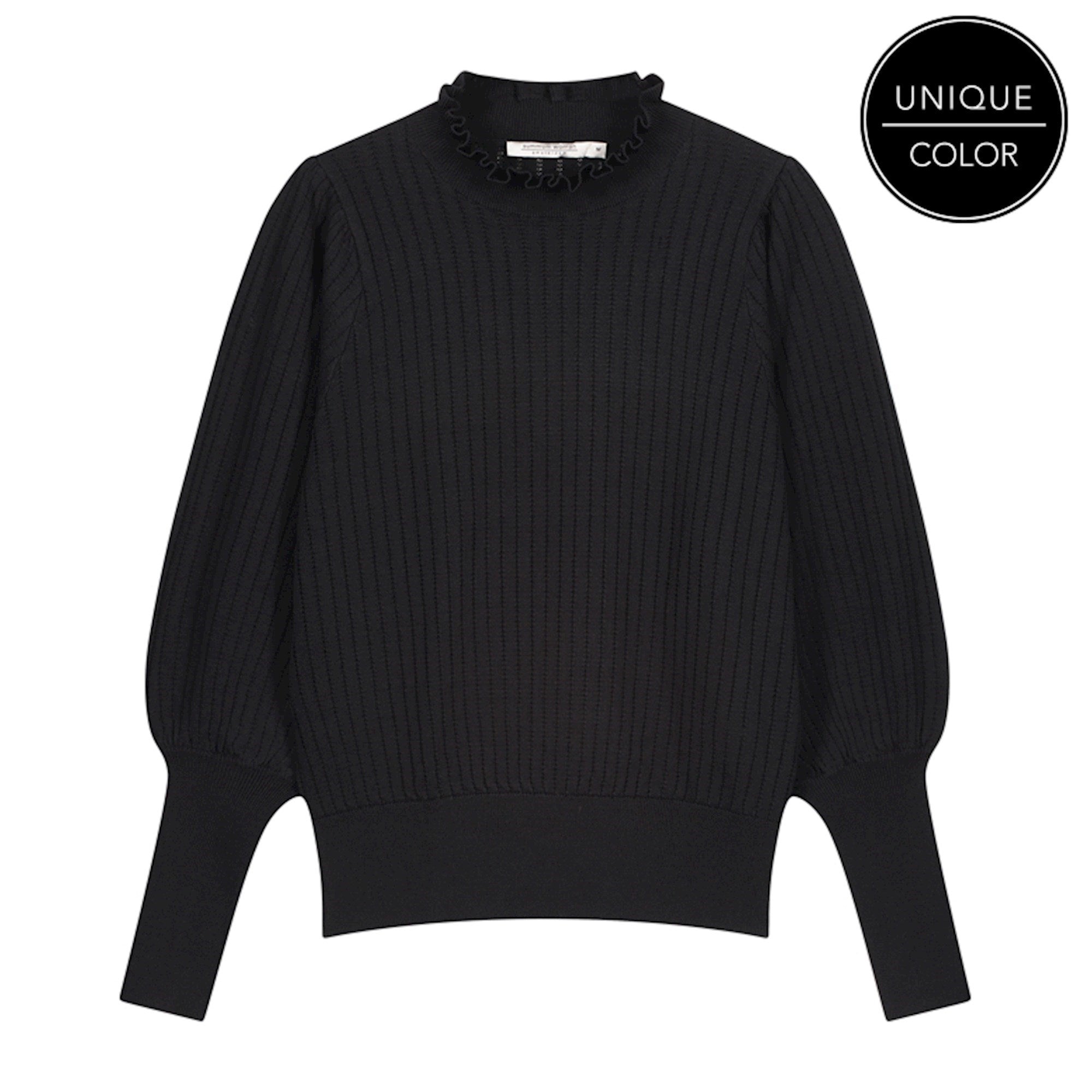 Summum Woman | Balloon sleeve sweater viscose polyamide - black - 7s5626-7892