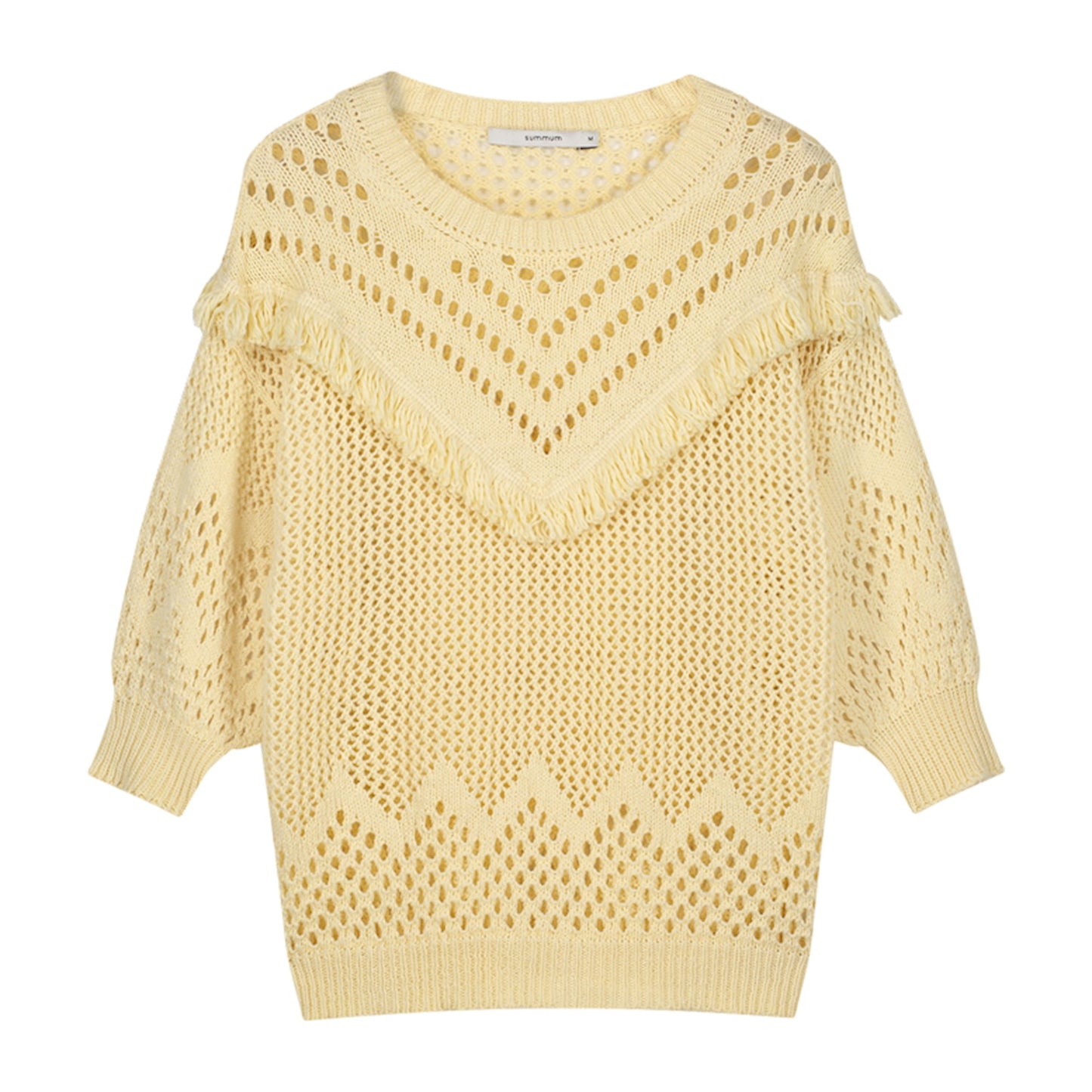 Summum Woman | Fringe sweater cotton acrylic knit