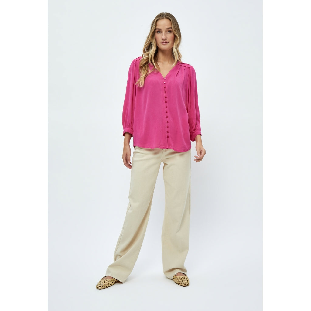 Peppercorn | Danea 3/4 sleeve blouse - magenta pink