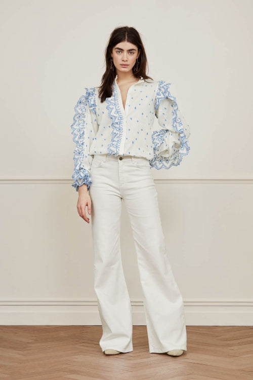 Fabienne Chapot | Eva wide leg trousers creme white uni