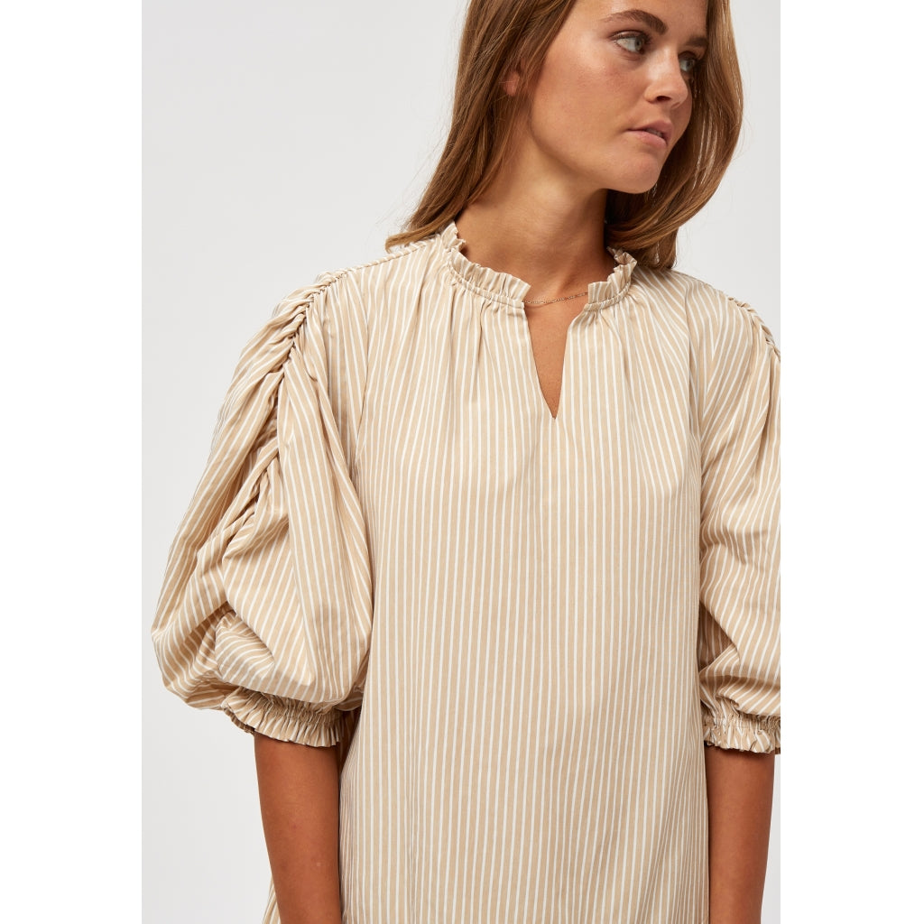Minus | Savia dress sand stripes