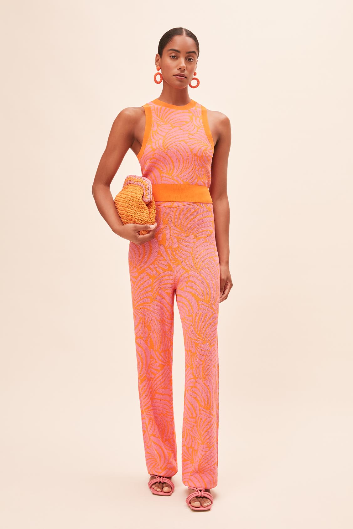 Suncoo| High waisted jacquard pants - joe