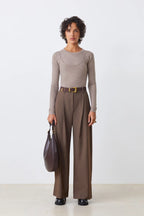Suncoo | Geplooide Pantalon Taupe
