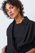 Suncoo | Biologisch Katoenen Wikkelblouse Zwart