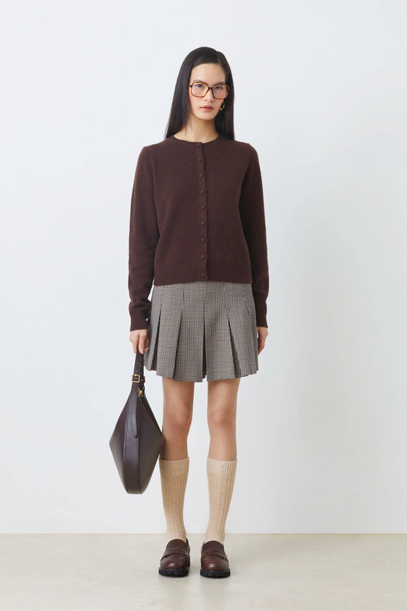 Suncoo | Effen Wollen Vest Coffee