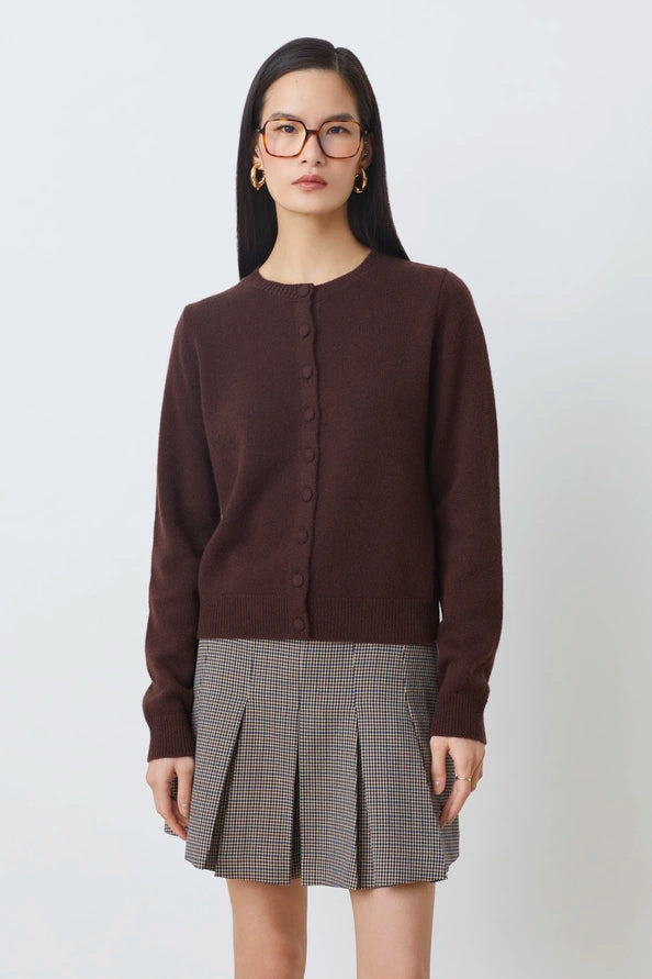 Suncoo | Effen Wollen Vest Coffee