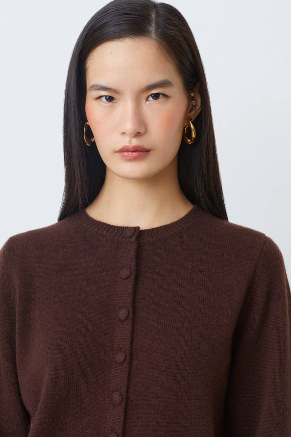 Suncoo | Effen Wollen Vest Coffee