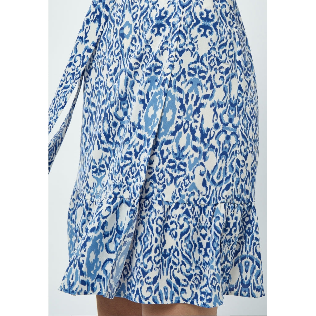 Peppercorn | nicoline short wrap dress - marina blue print