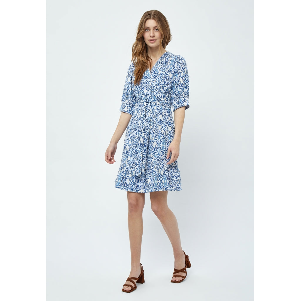 Peppercorn | nicoline short wrap dress - marina blue print