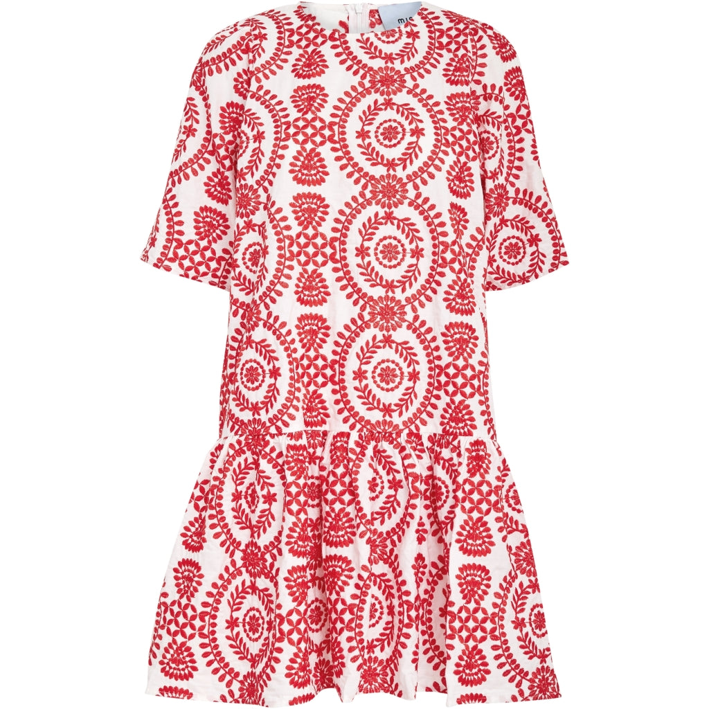 Minus | musia short dress 4 - lollipop red embroidery