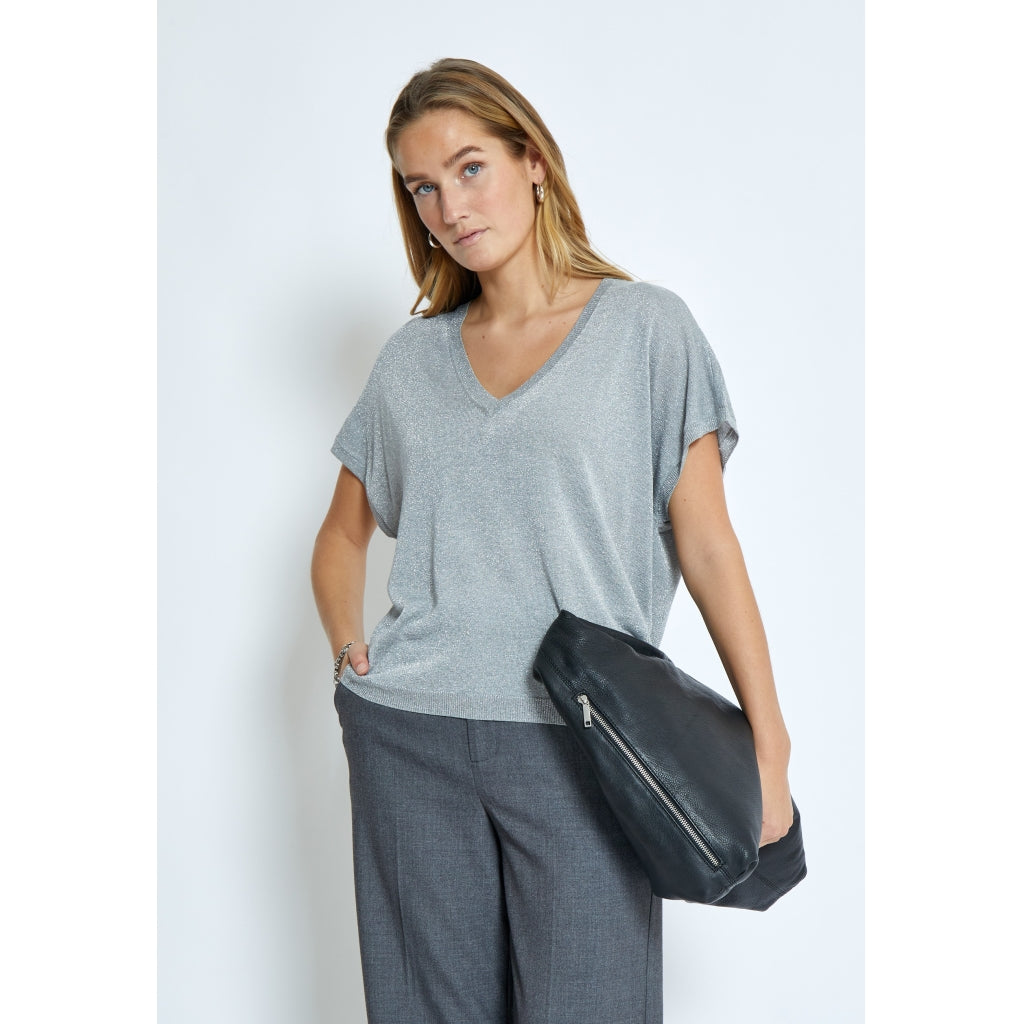 Minus | Carlina batsleeve knit tee - light grey metal - MI6259