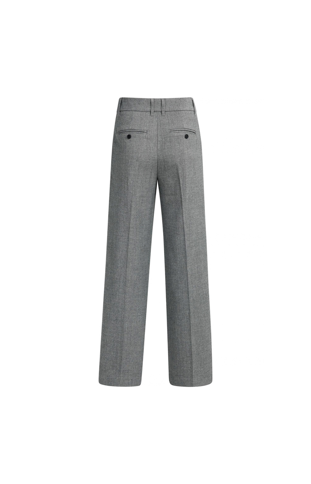 Yaya | Zachte geweven pantalon met wijde pijpen - Medium grey melange