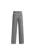 Yaya | Zachte geweven pantalon met wijde pijpen - Medium grey melange