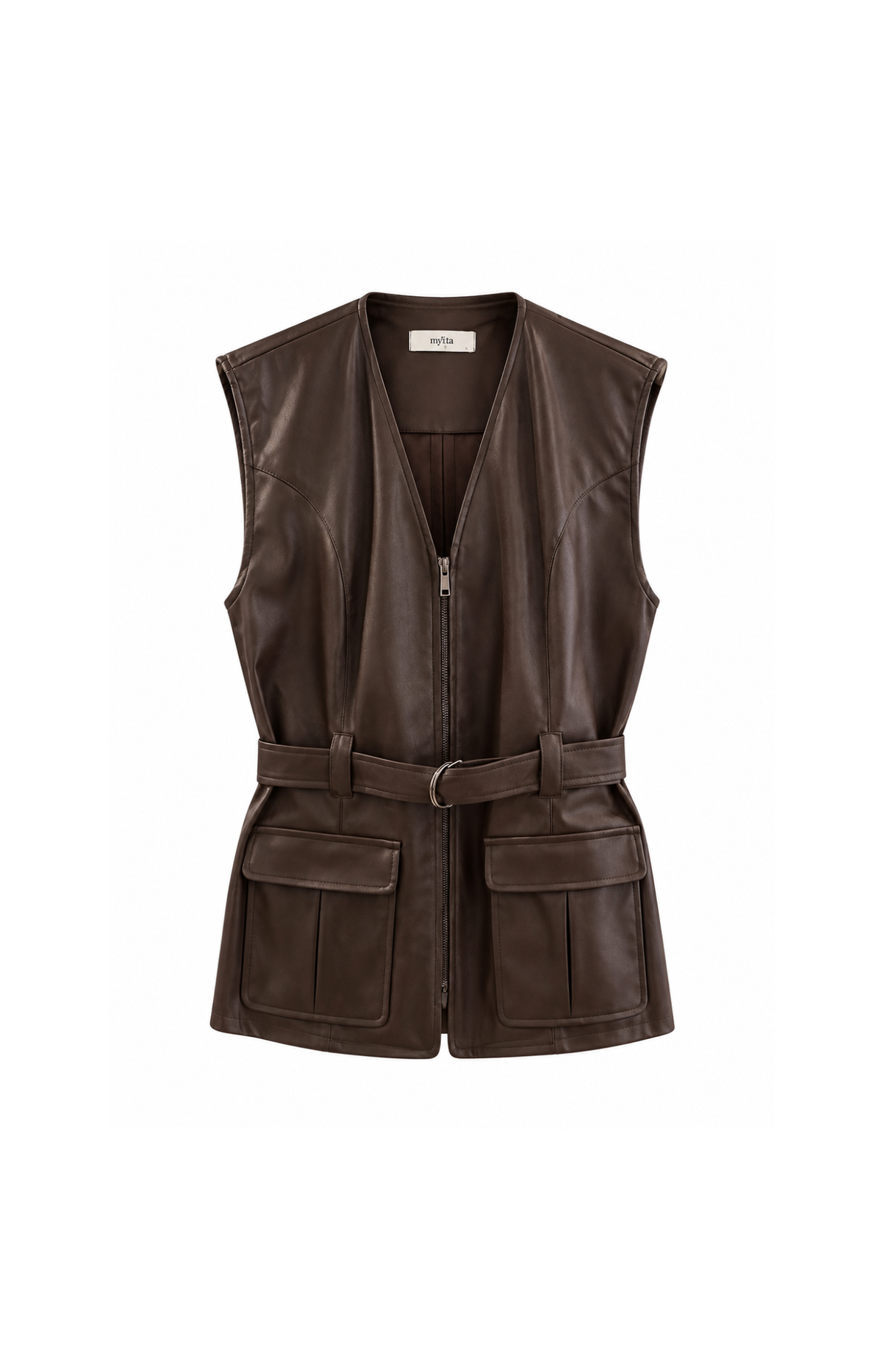 Milla | Vest leather belt / Brown