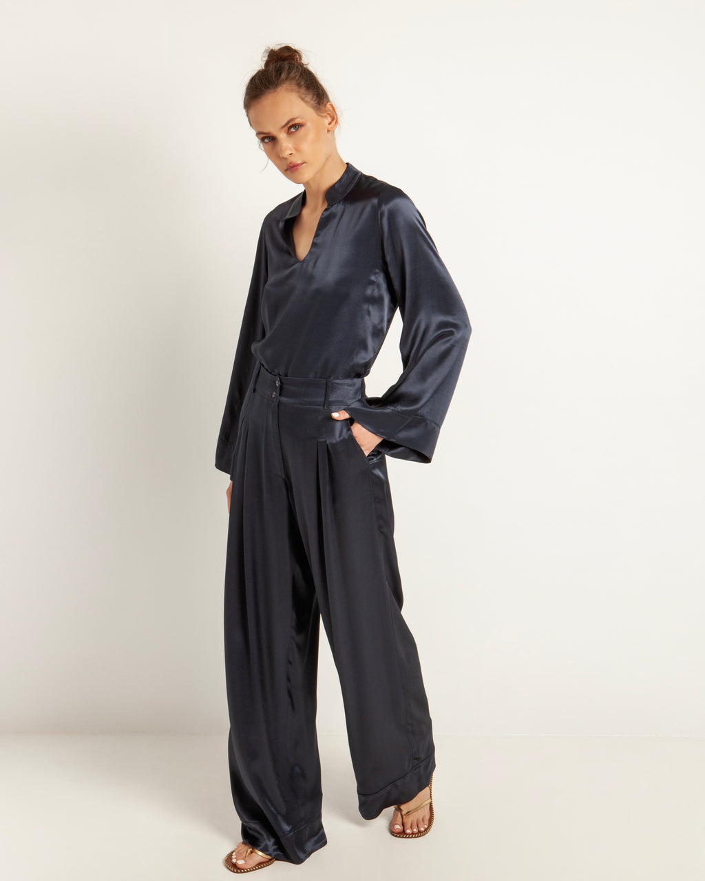 Greek Archaic Kori | Pants buttons  - navy blue - 110092