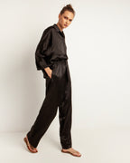 Greek Archaic Kori |  pants loose elastic waist - black -  110132
