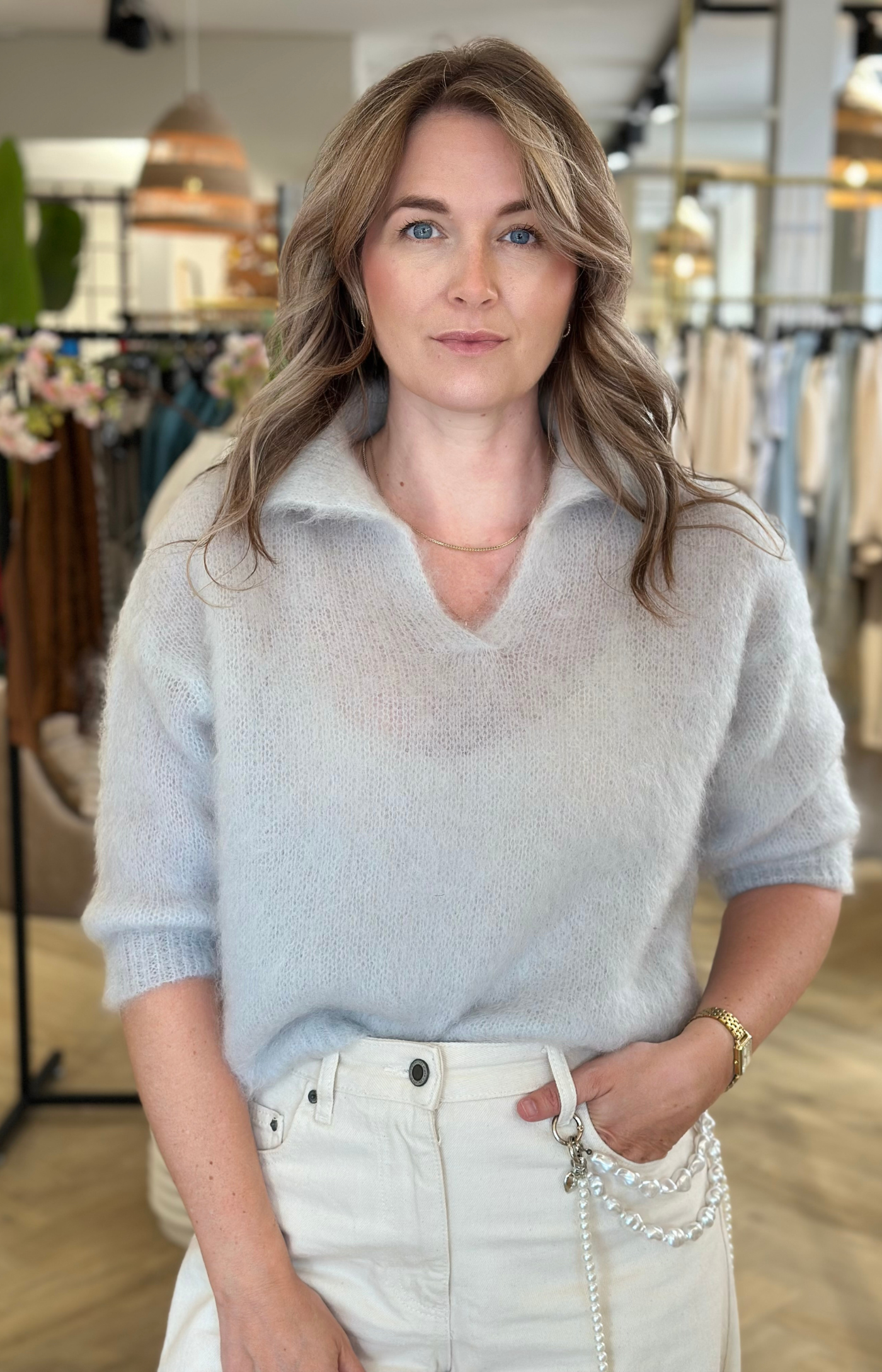 Studio Lavendel | Mohair Polo Light Grey