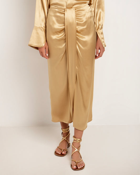 Greek Archaic Kori | skirt long sarong - champagne - 120012