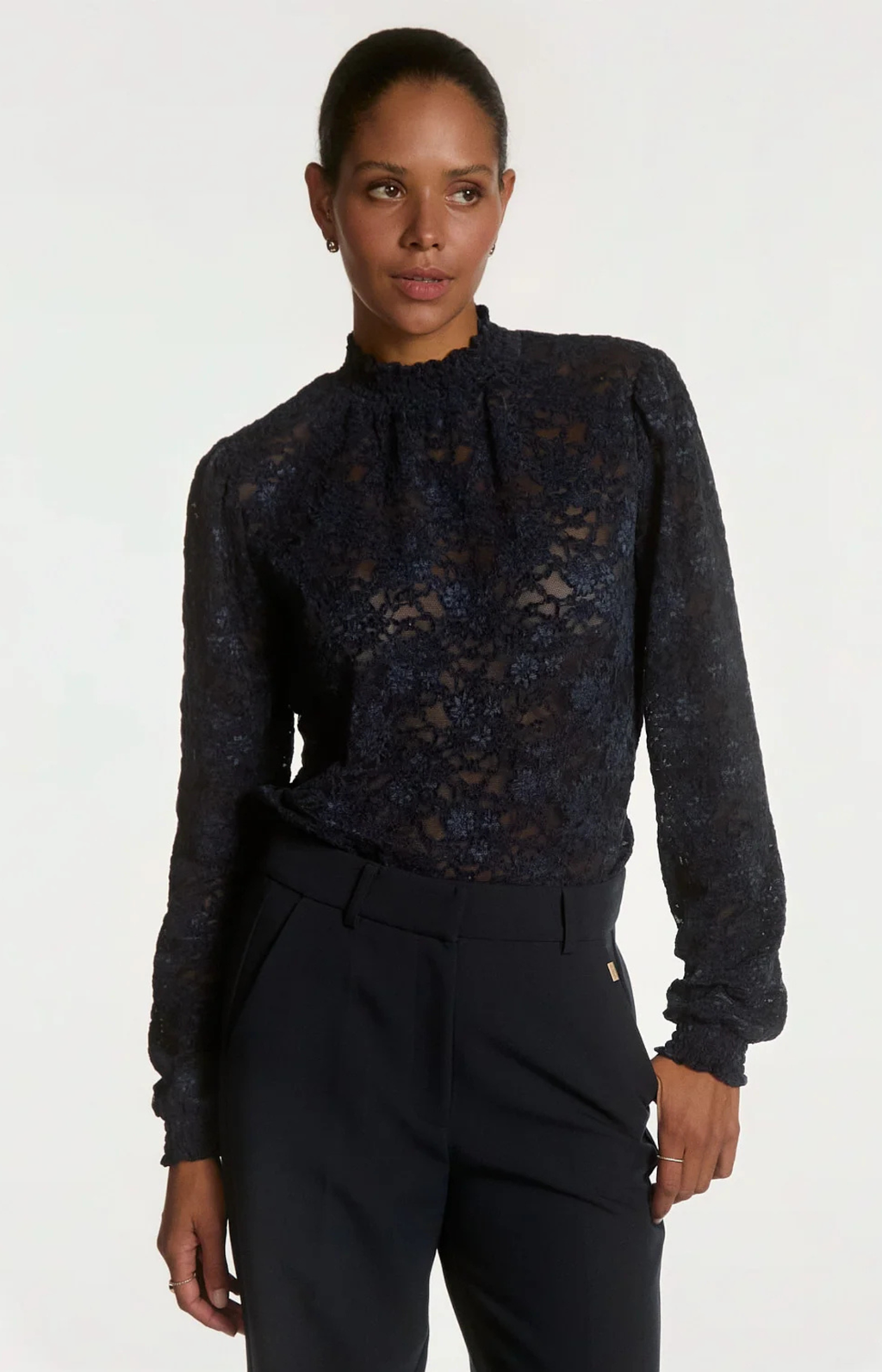 Aaiko | Tory Lace Top - Night Blue
