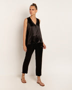 Greek Archaic Kori | Top sleeveless v-neck - black - 140292