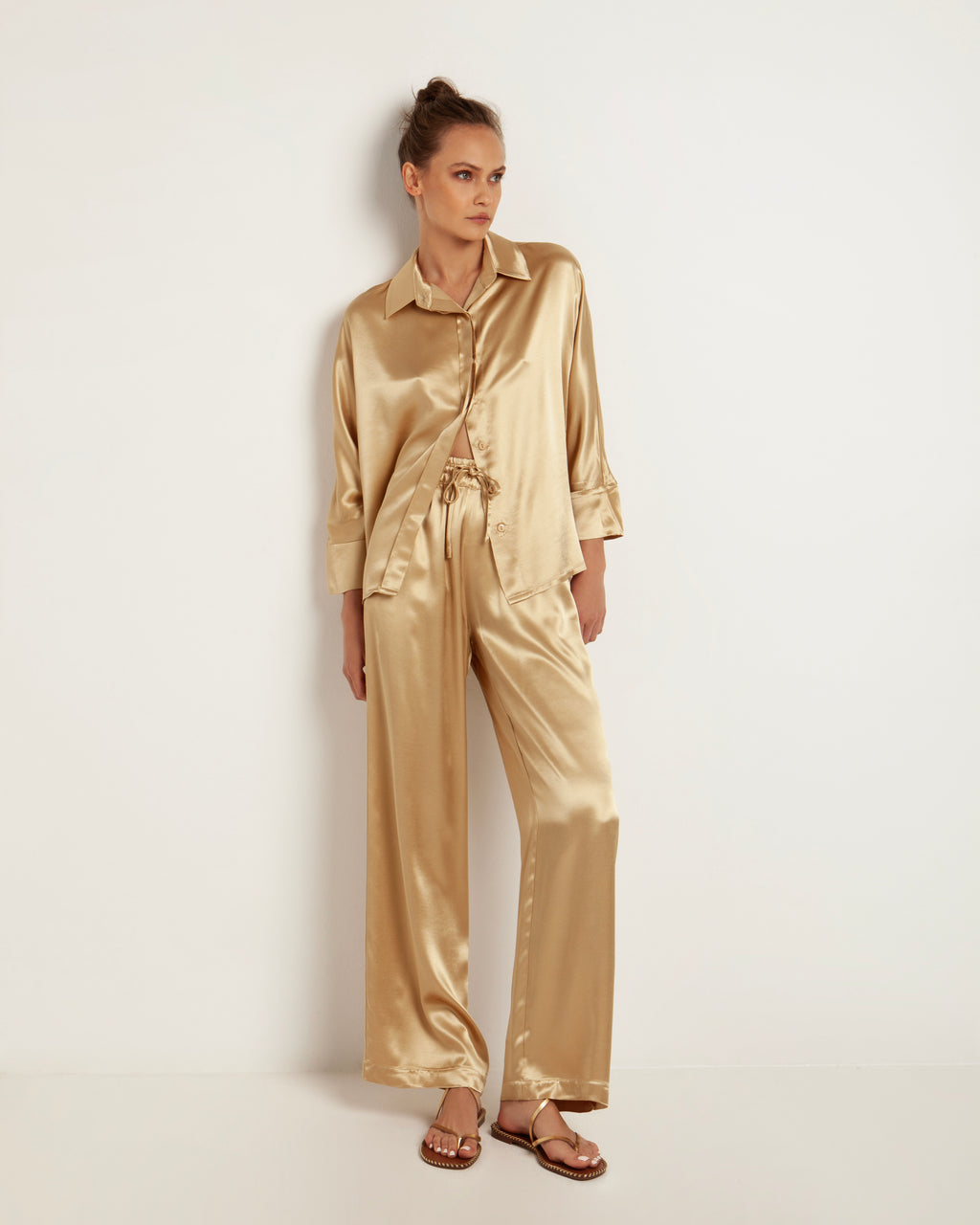 Greek Archaic Kori | shirt l/s buttons - gold - 150072